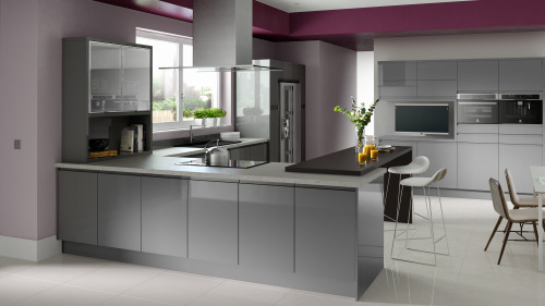 solo gloss grey chippendale modern kitchens omega plc